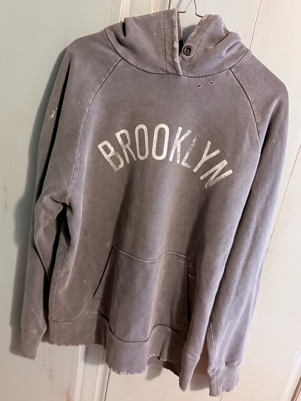 Dye House Brooklyn Graphic Pullover Hoodie - Gray Women’s